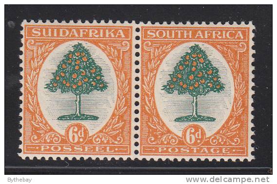 South Africa MH Scott #25 6p Orange Tree Horizontal Pair - Ongebruikt