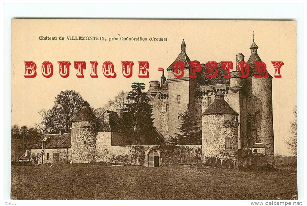 ACHAT IMMEDIAT < 23 - CHENERAILLES - Chateau De Villemonteix - Dos Scanné - Chenerailles