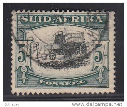 South Africa Used Scott #65b 5sh Ox Wagon Afrikaans Single - Oblitérés