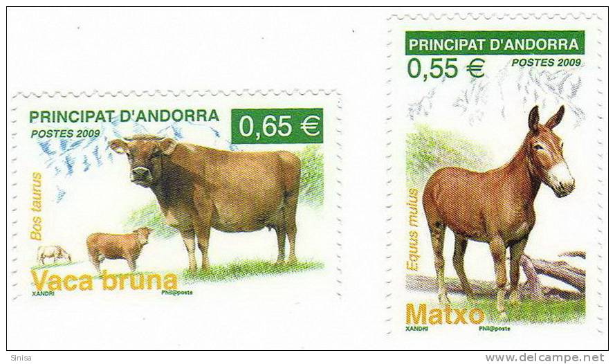 French Andorra / Animals / Donkey / Cows - Ungebraucht