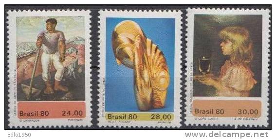 Brazil 1980- Mi 1785-87 - Art  Painting - MNH - Unused Stamps