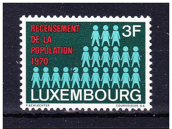 LUXEMBOURG  1970 , Census 1970   ,  Y&T   #  761, Cv  0,30  E  ( Cat 2004 ) , ** M N H , V V F - Unused Stamps