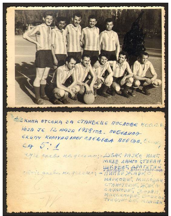 Serbia BEOGRAD Football Team Soccer 1958 Old Photo 13x9 Cm     #7758 - Sports