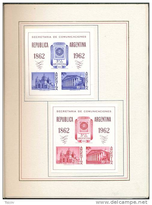 ARGENTINA - CENTENARIO ESCUDITOS - MINISTER  COMPL. BOOK No.170 / 300 Pcs - IMPERF + DIFF. COLORS + ESSAYS - 1962 - R - Ongebruikt