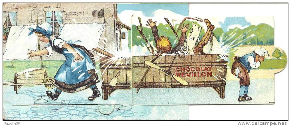 Image Publicitaire Chocolat - Chocolat REVILLON - Carte à Système - Enfants Et Bain - Chocolat