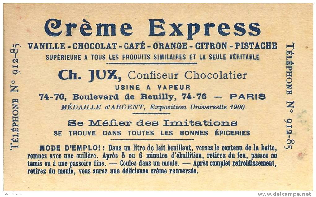 Image Publicitaire - Crème Express Ch. JUX - Nos Colonies - Soudan - Autres & Non Classés