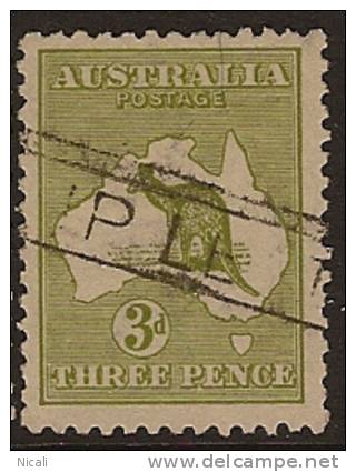 AUSTRALIA 1913 3d Olive Roo U SG 5 PS215 - Used Stamps