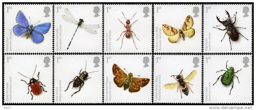 GRAND-BRETAGNE 2008 - Insectes, Papillons  - 10v Neufs// Mnh - Neufs