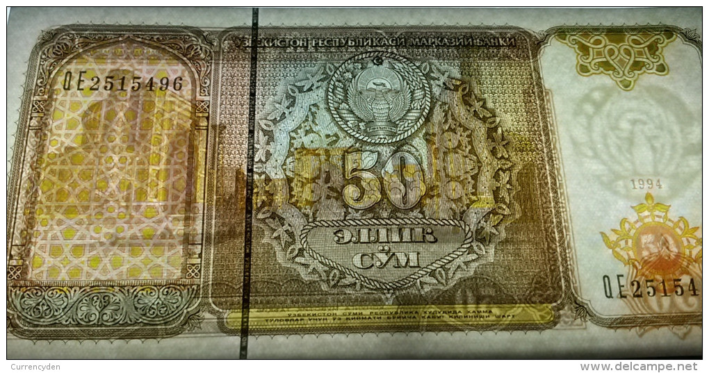 Uzbekistan P78, 50 Sum, Reghistan Square Esplanad $4CV! - Ouzbékistan