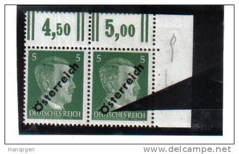 SOS217 ÖSTERREICH 1945 ANK 660 PLATTENFEHLER KERBE IM Ö FELD 10 ** - Abarten & Kuriositäten