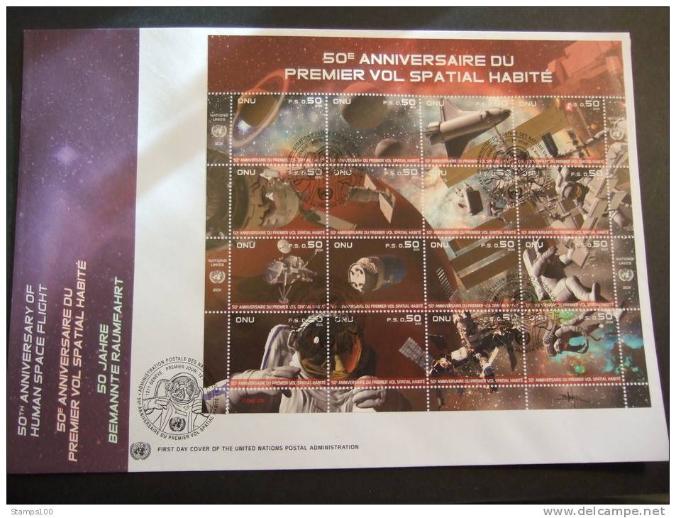 UNITED NATIONS GENEVE   2011  SPACE FLIGHT    FDC       MNH **    (1051300-100/015) - Nuovi