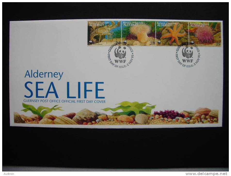 Alderney 61/4 FDC, Weltweiter Naturschutz: Meeresfauna - Alderney