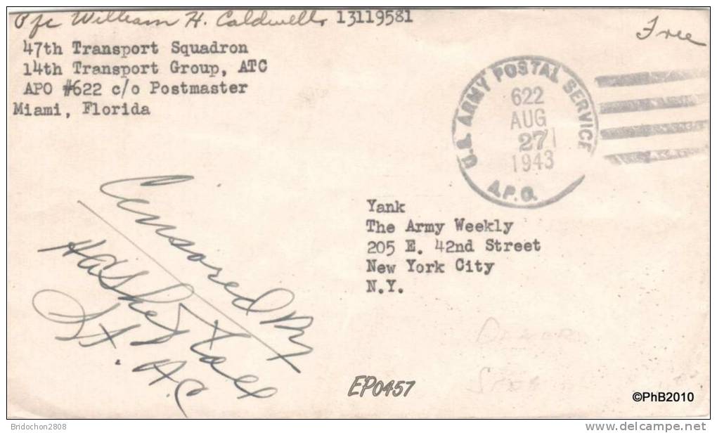 POSTAL HISTORY APO US ARMY COLONIES FRANCAISES DAKAR WW2 - Postal History