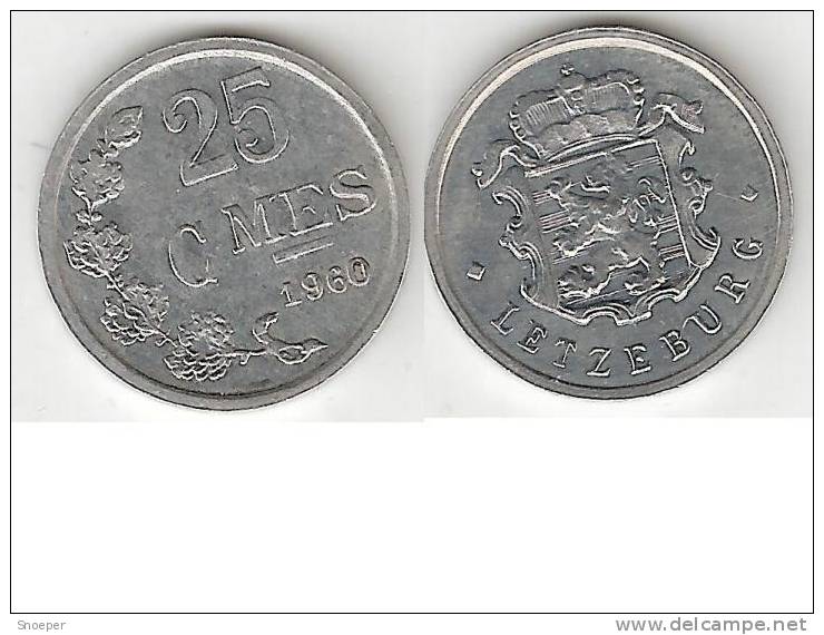 Luxembourg  25 Centimes 1960   Km 45a.1  Unc !!!! - Luxembourg