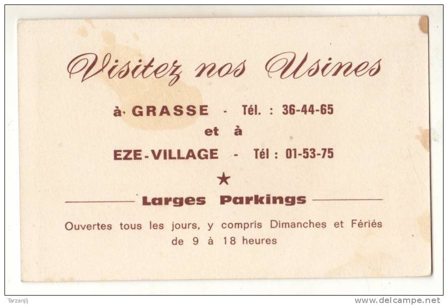 Carte Parfumée Illustrée Parfumerie Fragonard Grasse Et Eze Village "Madame Du Barry" - Advertisings (gazettes)