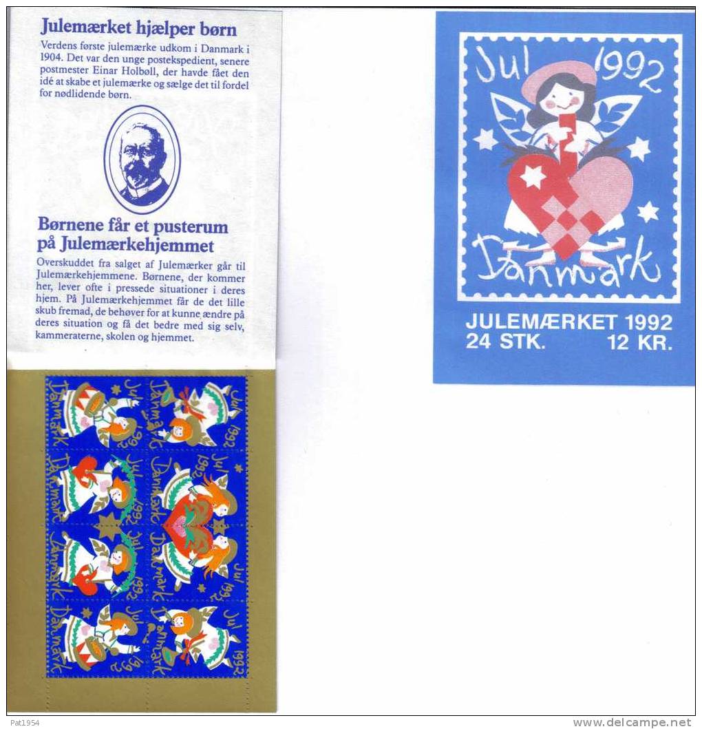 Carnet De Vignettes De Noël Du Danemark De 1992 - Variedades Y Curiosidades