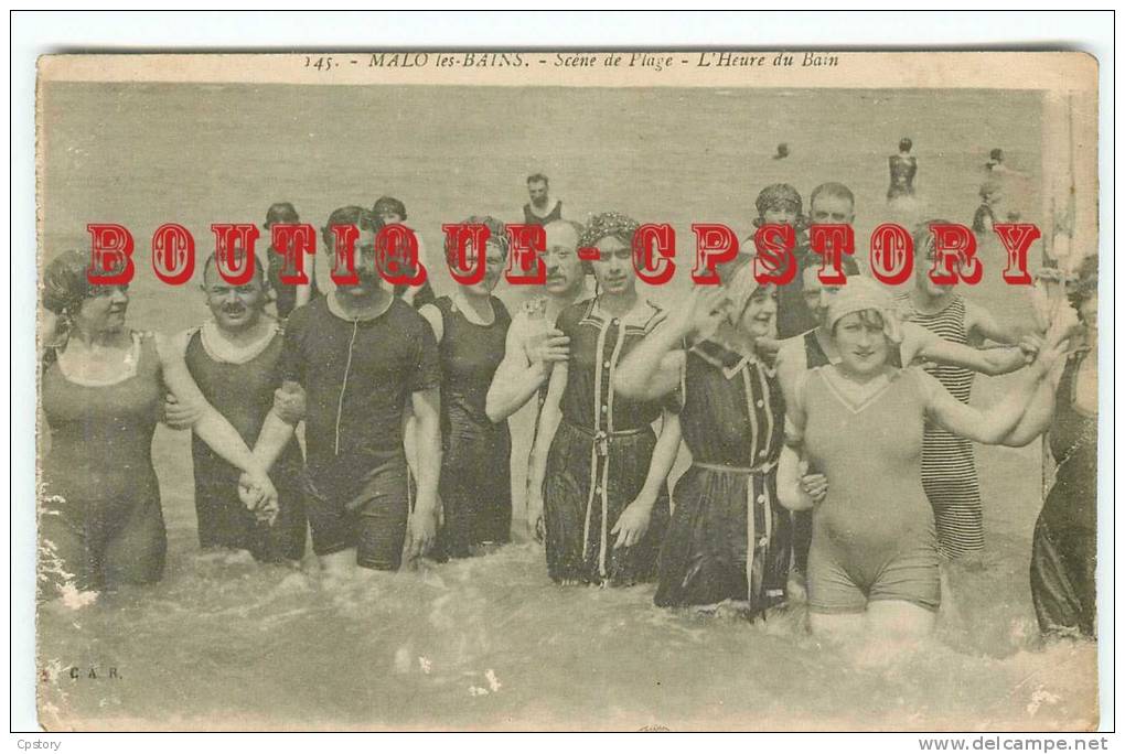 ACHAT IMMEDIAT < BAIGNEUSES à L'HEURE Du BAIN - Scène De Plage à Malo Les Bains - Bath - Baigneuse Baigneur - Dos Scanné - Frauen