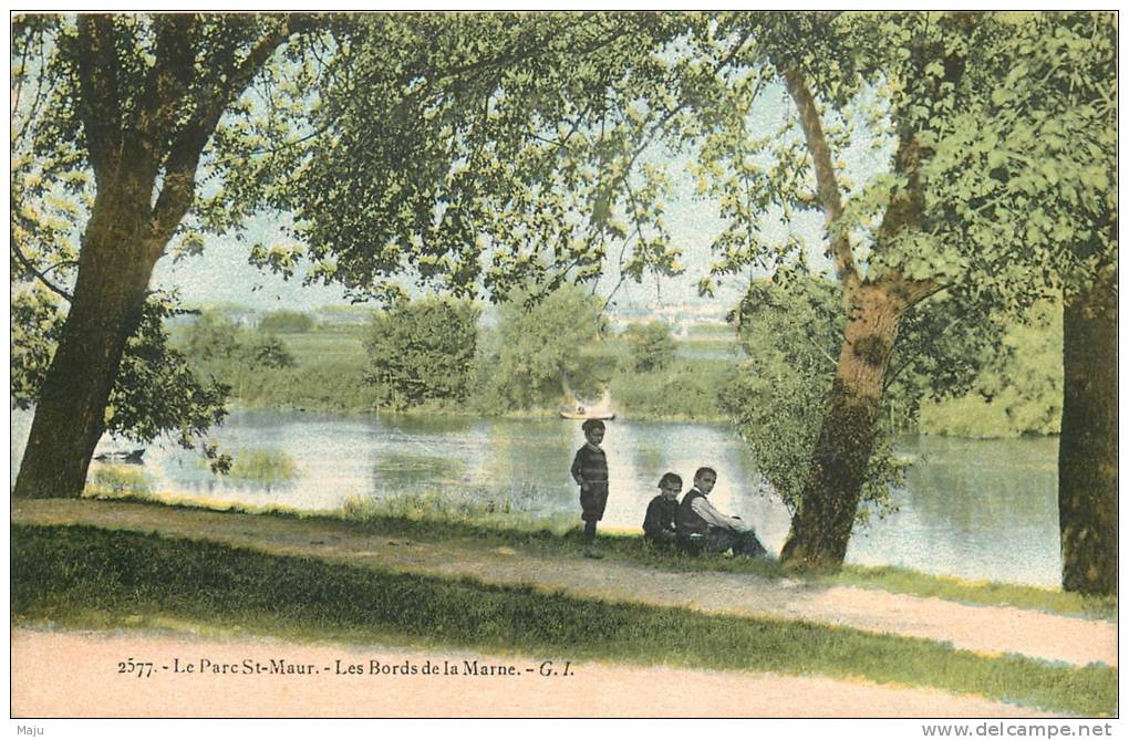 CPA  LE PARC SAINT MAUR  LES BORDS DE LA MARNE  G.I. (Scans Recto Verso) - Saint Maur Des Fosses