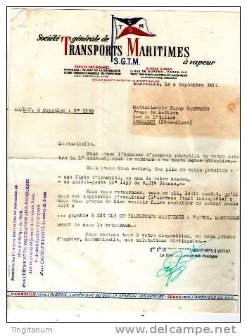 SOCIETE GENERALE DE TRANSPORTS MARITIMES A VAPEUR (S.G.T.M.) 1951 - Autres & Non Classés