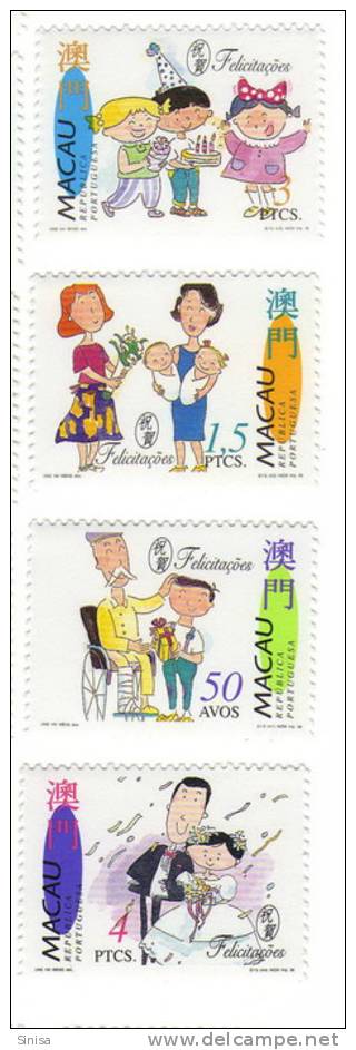 Macau / Aniversaries / Happy Moments / Weddings / Birthdays - Unused Stamps