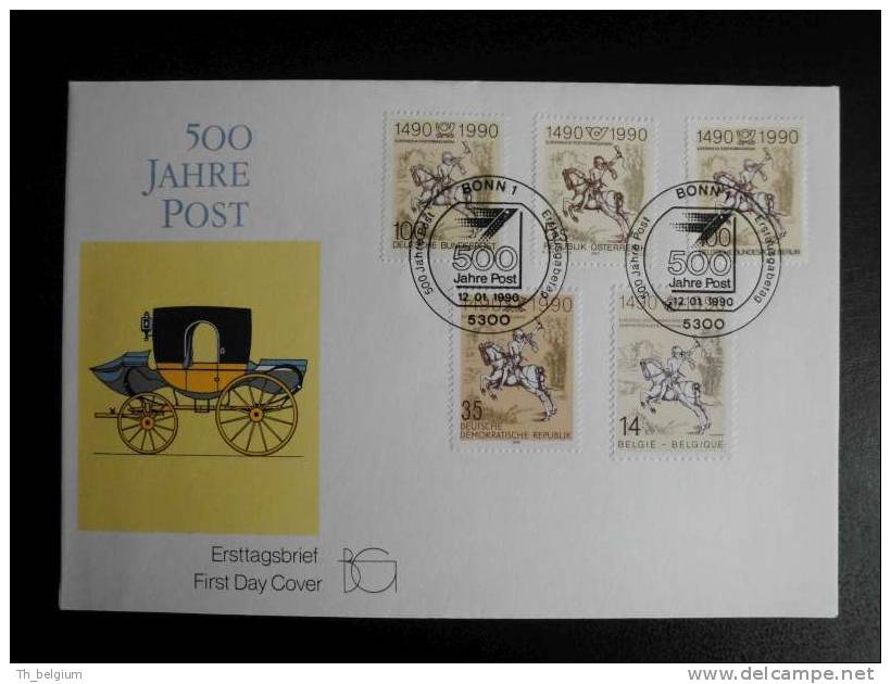 Belgium 1990 - 2 X FDC + 1 X MC Joint Issue Postal Service Innsbruck - Mechelen / With Germany - Berlin - DDR - Austria - Joint Issues