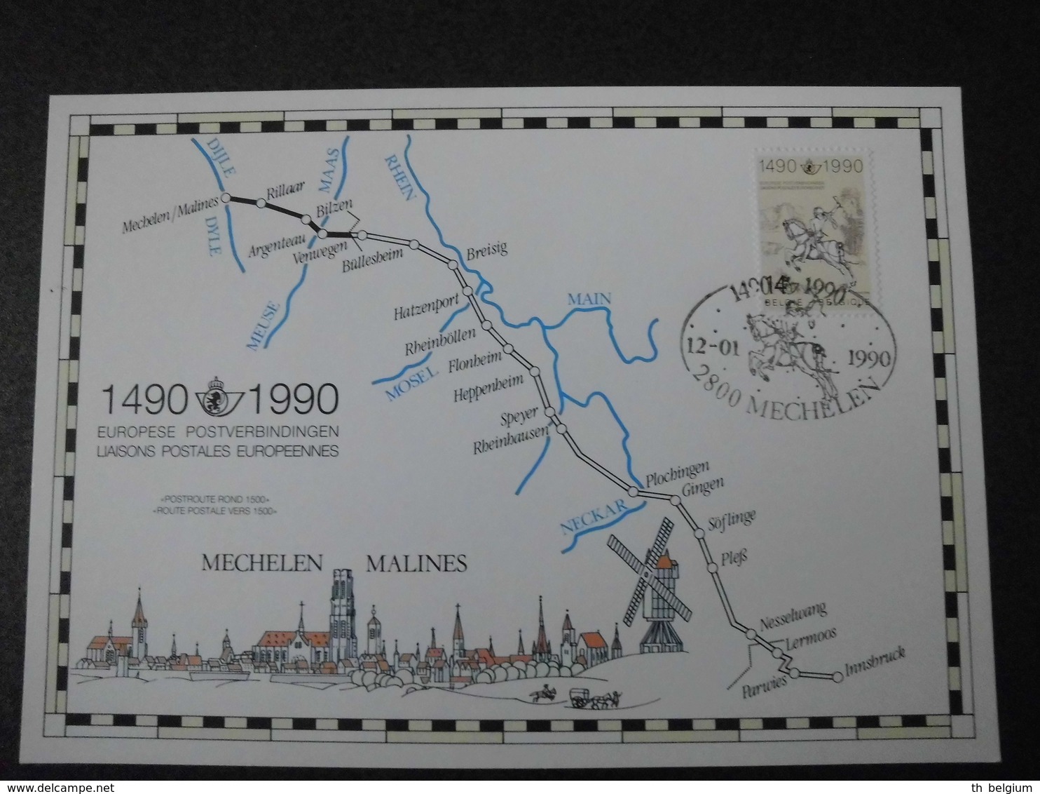 Belgium 1990 - 2 X FDC + 1 X MC Joint Issue Postal Service Innsbruck - Mechelen / With Germany - Berlin - DDR - Austria - Joint Issues