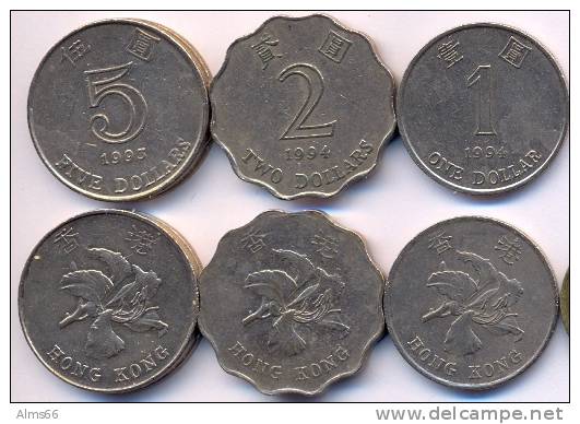 Hong Kong Coins Set VF (3 Pc) 1993 1994 - Hong Kong