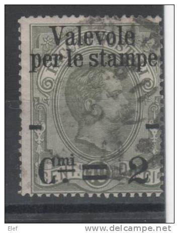 ITALIA / Italie, 1890, Humbert Ier, Yvert N° 46, 2 C S 10 C , Olive VALEVOLE PER LE STAMPE, Obl,TB - Colis-postaux