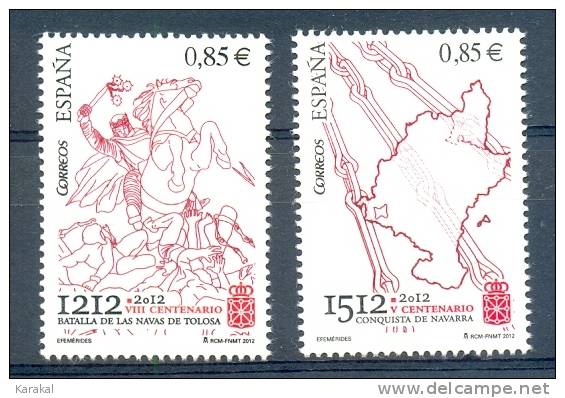 Espagne Spain Espana 4704-4705 Batalla De Las Navas De Tolosa Conquista De Navarra 2012 MNH XX - Neufs