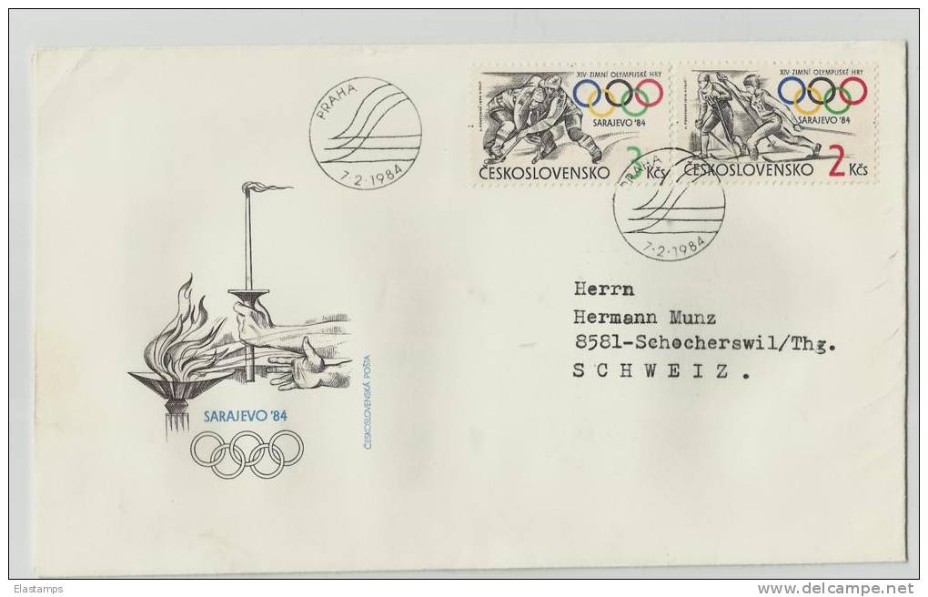 =Ceskoslowensko Brief   1984 Sport, Olimpic - Brieven En Documenten
