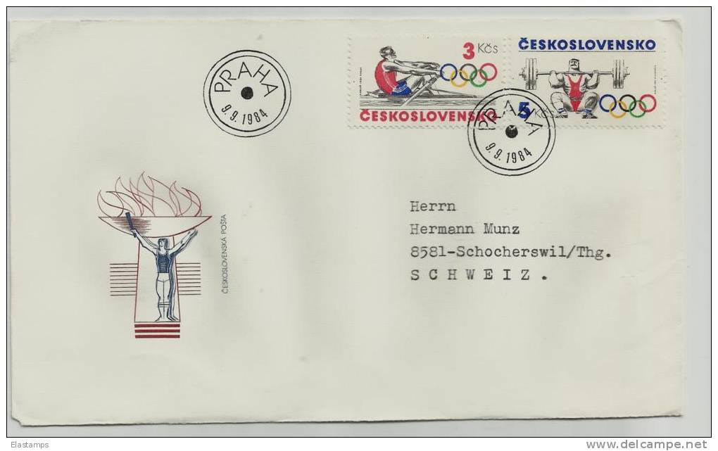 =Ceskoslowensko Brief   1984 Sport, Olimpic - Cartas & Documentos