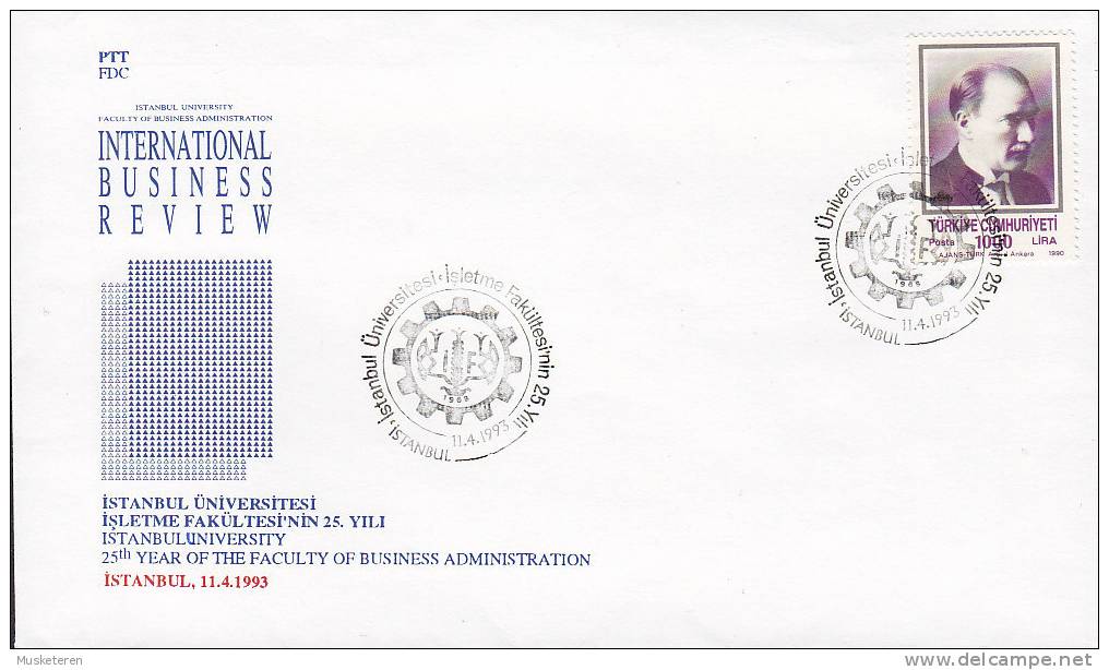 Turkey Sonderstempel 1993 Cover Brief Istanbul University Faculty Of Business Administration Ataturk Stamp - Brieven En Documenten