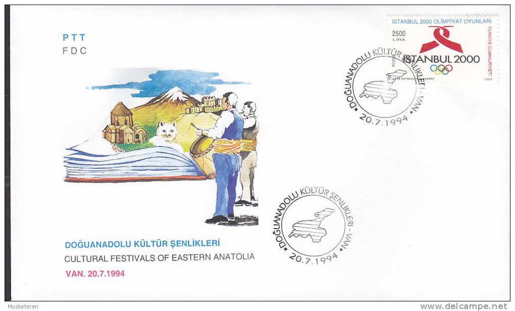 Turkey Sonderstempel 1994 Cover Brief Cultural Festivals Of Eastern Anatolia Olympic Games Stamp - Briefe U. Dokumente