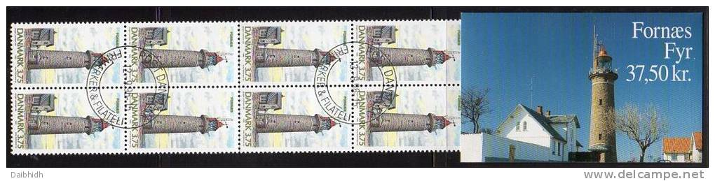 DENMARK 1996 Fornaes Lighthouse Booklet S83 With Cancelled Stamps.  Michel 1132MH, SG SB172 - Cuadernillos