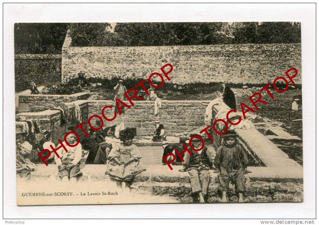 Le LAVOIR St ROCH-Enfants-Animation-Laveuses-GUEMENE Sur SCORFF-Etat Superbe- - Guemene Sur Scorff