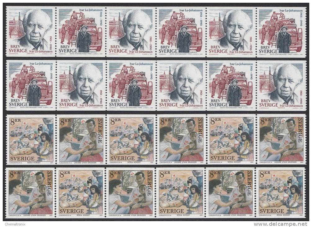 Suecia / Sweden 2001 - Sellos De Rollo (11 Tiras De 3) - MNH ** - Neufs