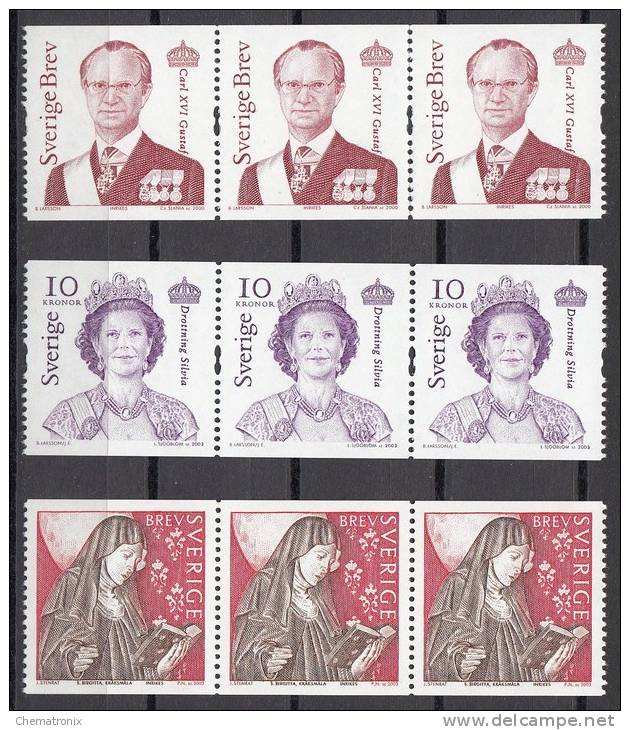 Suecia / Sweden 2003 - Sellos De Rollo (13 Tiras De 3) - MNH ** - Ungebraucht