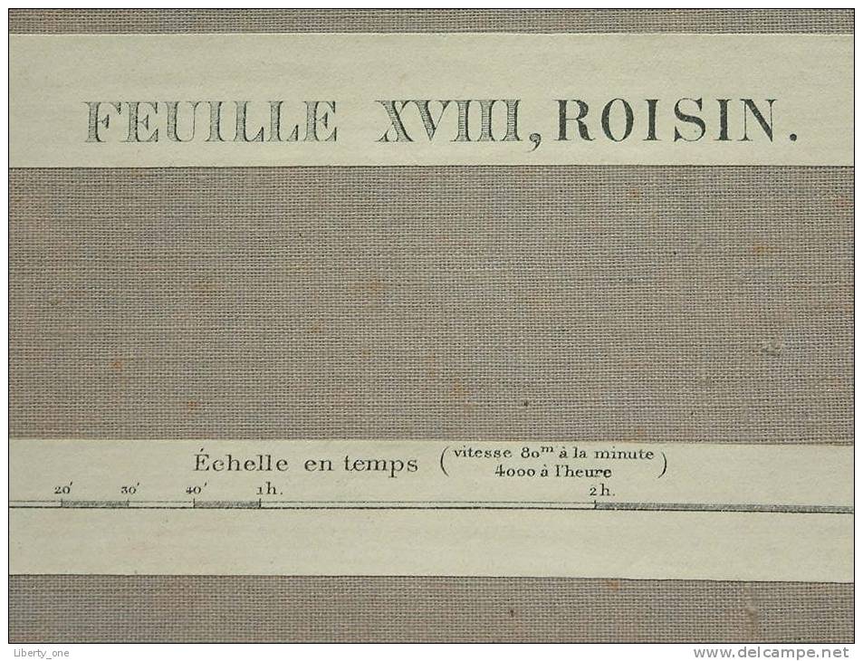 ROISIN Feuille XVIII / 100.000 - Honnelles / Henegouwen - Belgie ( Achterzijde Soort Jute ) 1908  E. Smekens ! - Europa
