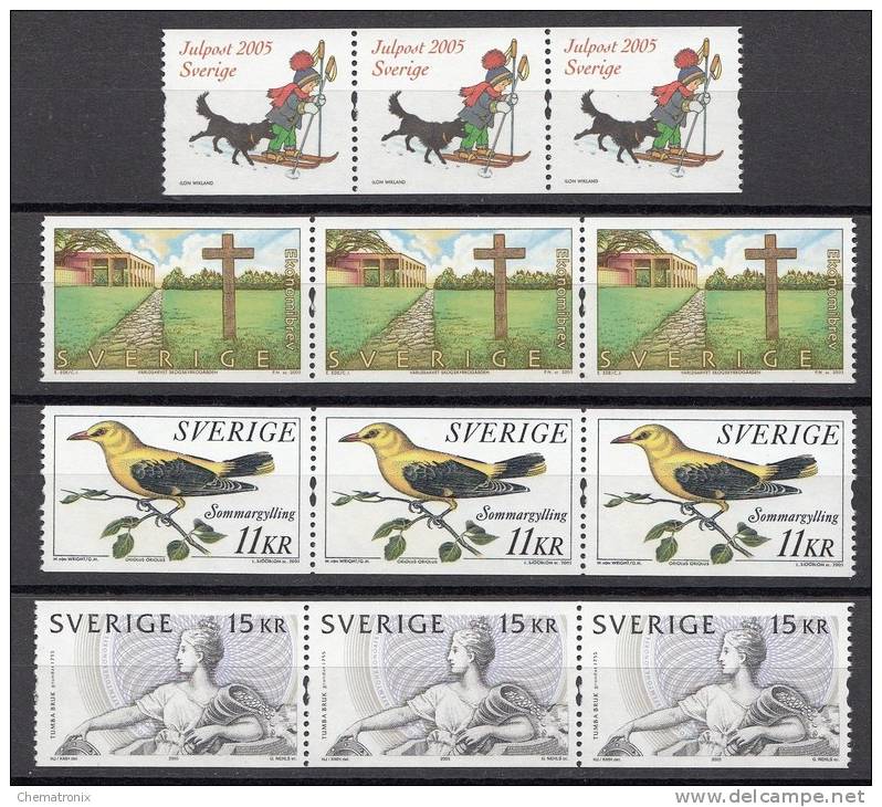 Suecia / Sweden 2005 - Sellos De Rollo (10 Tiras De 3) - MNH ** - Nuevos