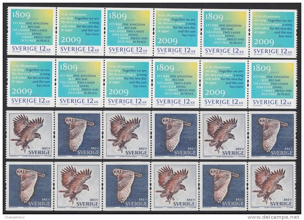 Suecia / Sweden 2009 - Sellos De Rollo (13 Tiras De 3) - MNH ** - Neufs