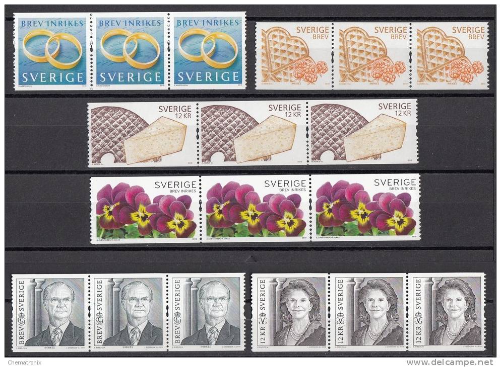 Suecia / Sweden 2010 - Sellos De Rollo (10 Tiras De 3) - MNH ** - Neufs