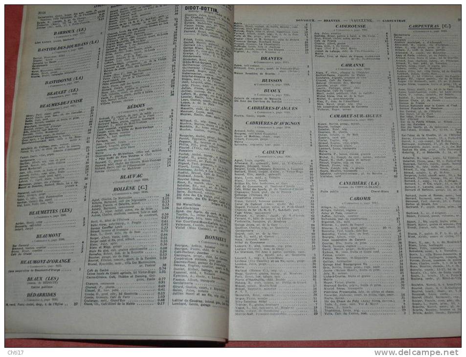 AVIGNON CARPENTRAS GORDES APT CAVAILLON ORANGE BOLLENE  DEPARTEMENT EXTRAIT ANNUAIRE 1939 AVEC COMMERCES ET PARTICULIERS - Directorios Telefónicos