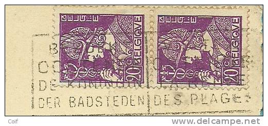 338(x2) Op Kaart Met Stempel OOSTENDE 2 - 1932 Cérès Et Mercure