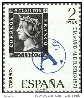 España 1971 Edifil 2033 Sello ** Dia Mundial Del Sello A De Reus, Marca Prefilatelica Michel 1928 Yvert 1688 Spain Stamp - Nuevos