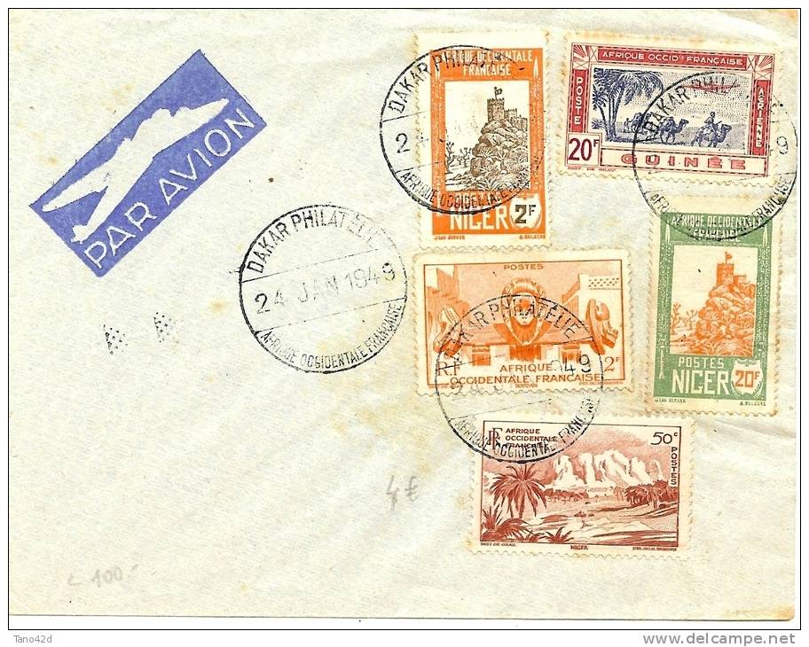 LPU5 - AOF 4 PLIS  PHILATELIQUES  DAKAR JANVIER 1949 - Altri & Non Classificati