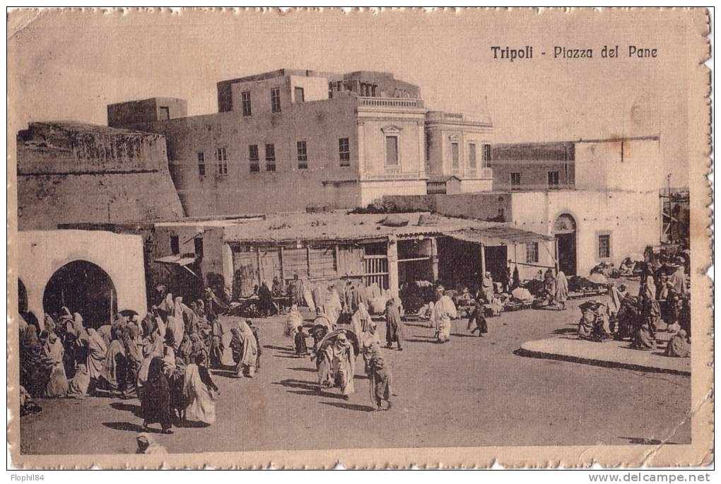 LIBYE-CARTE POSTALE DE TRIPOLI POUR MARSEILLE-TIMBRE AVEC SURCHARGE LIBIA-CACHET TRIPOLI DU 15-4-1920. - Libya