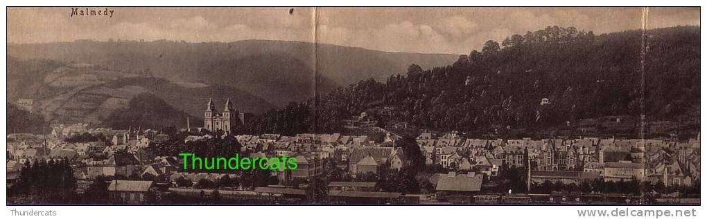 CPA CARTE A SYSTEME DEPLIANT  CPA EN 3 PIECES MALMEDY PANORAMA !! - Malmedy