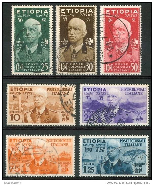 1936 Etiopia Vittorio Emanuele III Serie Completa Usata - Ethiopia