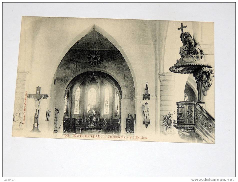 Carte Postale Ancienne :MORBECQUE  : Intérieur De L´Eglise - Otros & Sin Clasificación