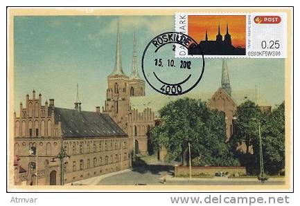 318. DENMARK / DANEMARK - Carte Maximum Card - ATM 2012 - NORDIA 2012 - Roskilde Cathedral - Cartes-maximum (CM)